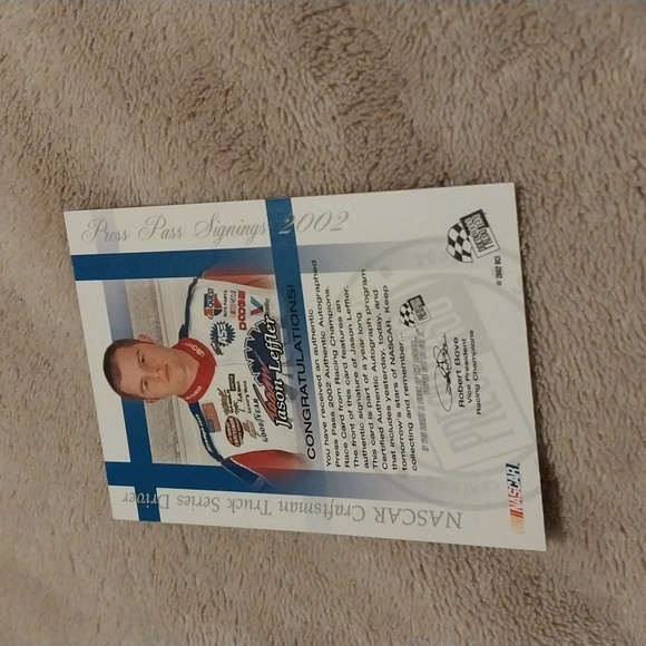 2002 Jason Leffler Press Pass Rookie Autograph On Card NASCAR - Picture 2 of 2